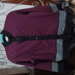 Vintage Draper's & Damon's Burgundy Grey Black Jacket Size PS